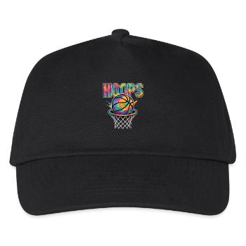 Hoops Basketball Sport Geschenkidee BBall - Kinder Basecap - Schwarz - Vorne