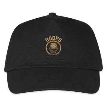 Hoops Basketball Sport Geschenkidee BBall - Kinder Basecap - Schwarz - Vorne