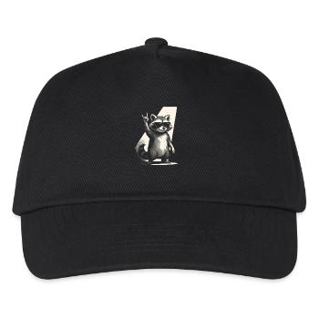 Rock Musique raton laveur Drôle Humour Idée cadeau - Casquette de baseball Enfant - noir - Devant