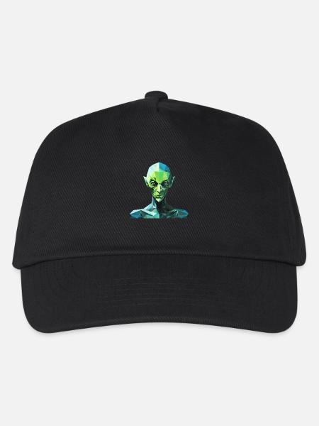 Alien im Polygon-Stil - Kinder Basecap - Schwarz