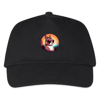 Cool Rabbit in Sunset: Astonished Rabbit with So - Kids’ Baseball Cap - black - Front