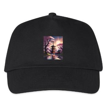 Bâtiments japonais pendant les sakura - Casquette de baseball Enfant - noir - Devant