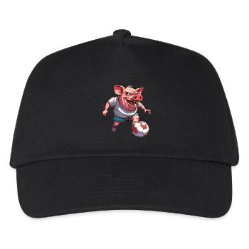 Pig Football - Kids’ Baseball Cap - black - Front