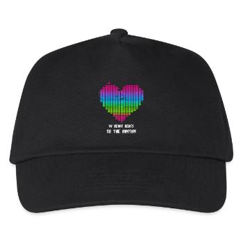 Mein Herz schlägt im Rhythmus - Kinder Basecap - Schwarz - Vorne
