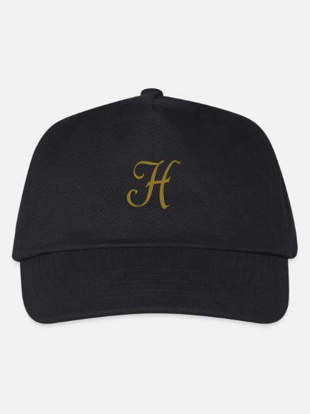 Buchstabe H - Kinder Basecap - Schwarz