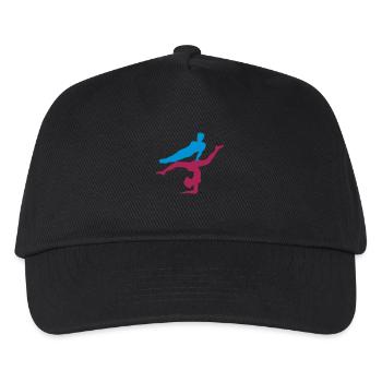 2 freunde team paar paerchen liebe mann gymnastik - Kinder Basecap - Schwarz - Vorne