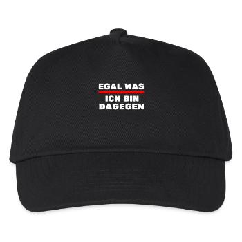 Egal was ich bin Dagegen Politisch uninteressiert - Kinder Basecap - Schwarz - Vorne