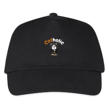 Catholic Cat Tshirt Funny Gift - Kids’ Baseball Cap - black - Front