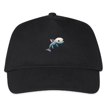 Cute Kawaii Axolotl - Kids’ Baseball Cap - black - Front