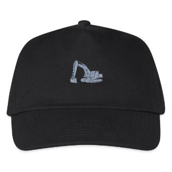 Baggerfahrer Silhouetten-Design - Für Baugerätefüh - Kinder Basecap - Schwarz - Vorne