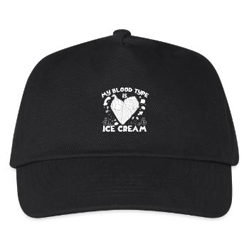 My Blood Type Ice Cream For Ice Cream Lover Gifts - Kinder Basecap - Schwarz - Vorne