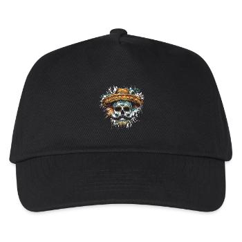 Mexican Skull Sombrero - Kids’ Baseball Cap - black - Front