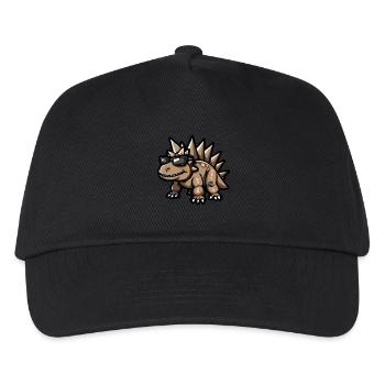 Dinosaur stegosaurus cool animal - Kids’ Baseball Cap - black - Front