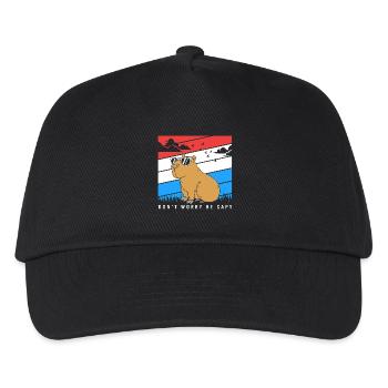 Don't Worry Be Capy Capybara - Kids’ Baseball Cap - black - Front