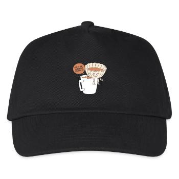 Kaffee Koffein Barista Espresso - Kinder Basecap - Schwarz - Vorne