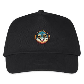 Funny Laughing Puffer Fish - Kids’ Baseball Cap - black - Front