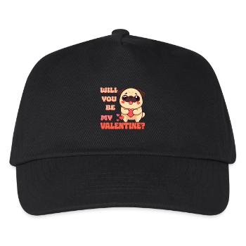 Pug - Will you be my Valentine - Kinder Basecap - Schwarz - Vorne
