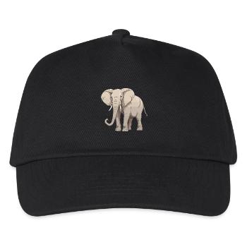 Elefant Tier - Kinder Basecap - Schwarz - Vorne