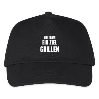 Ein Team, ein Ziel, Grillen! - Kinder Basecap - Schwarz - Vorne