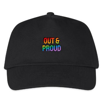 Raus und stolze LGBT-Regenbogen-Pride - Kinder Basecap - Schwarz - Vorne