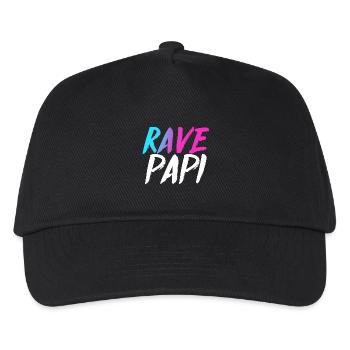 Techno House Electro Festival Hardstyle Rave Dad - Kinder Basecap - Schwarz - Vorne