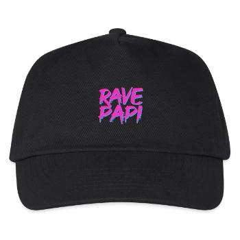 Rave Dad Techno House Electro Festival Hardstyle - Kinder Basecap - Schwarz - Vorne