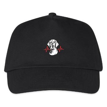 Great Dane heartbeat - Kids’ Baseball Cap - black - Front