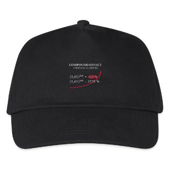 Compound Effect – Jeden Tag 1% besser - Kinder Basecap - Schwarz - Vorne