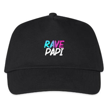 Rave Dad Techno House Electro Festival Hardstyle - Kinder Basecap - Schwarz - Vorne