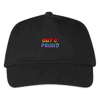 Raus und stolze LGBT-Regenbogen-Pride - Kinder Basecap - Schwarz - Vorne