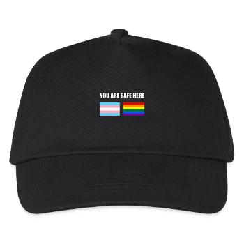Sie sind hier sicher LGBT Sign Flaggen - Kinder Basecap - Schwarz - Vorne
