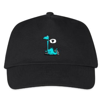 Dino mit Herz - Kinder Basecap - Schwarz - Vorne