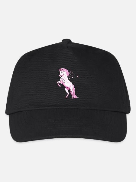 Pünktchen Einhorn Rosa - Kinder Basecap - Schwarz