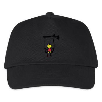 Kind Schaukel 3 - Kinder Basecap - Schwarz - Vorne