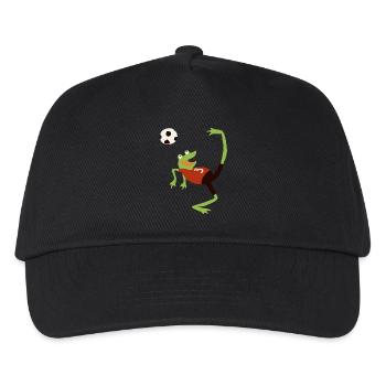 Fussballfrosch - Kinder Basecap - Schwarz - Vorne