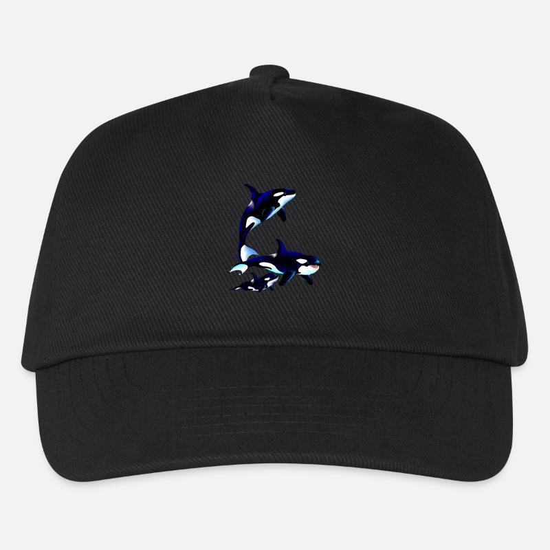 Killer Whale Family - Kinder Basecap - Schwarz