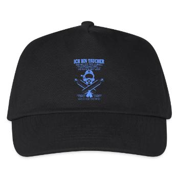Ich bin Taucher, mein Herz + Gedanken... Geschenk - Kinder Basecap - Schwarz - Vorne