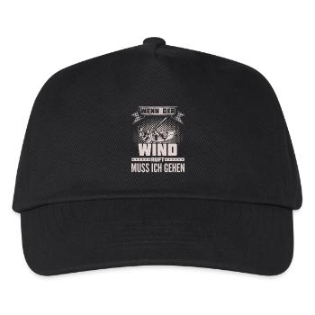 Kitesurfen - Wind ruft - Ich muss gehen - Kinder Basecap - Schwarz - Vorne