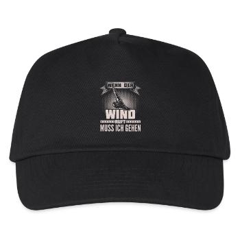 Windsurfen - Wind ruft - Ich muss gehen - Kinder Basecap - Schwarz - Vorne