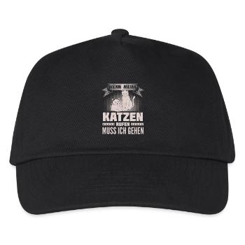 Katzen rufen - ich gehe - Kinder Basecap - Schwarz - Vorne