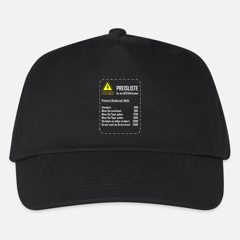 ElektriXer Preisliste (weiß) - Kinder Basecap - Schwarz