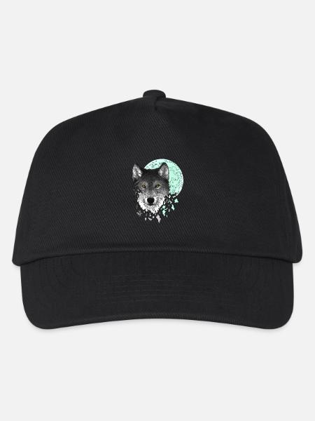 Wolf - Kinder Basecap - Schwarz