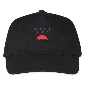 Regenschirm - Kinder Basecap - Schwarz - Vorne