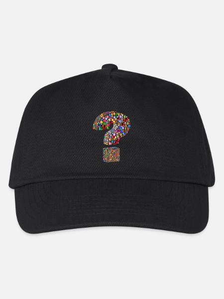 Regenbogenfarbenes Fragezeichen - Kinder Basecap - Schwarz