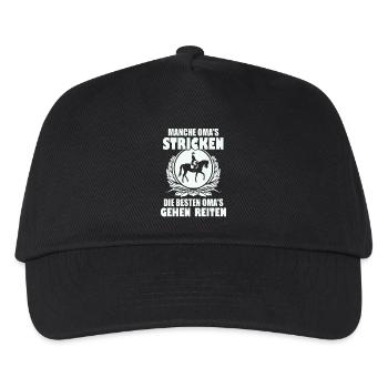Oma reiten - Kinder Basecap - Schwarz - Vorne