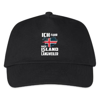 Ich fahr nach Island - Kinder Basecap - Schwarz - Vorne