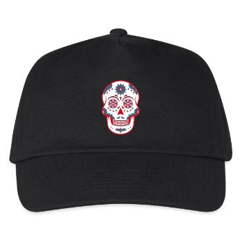 Sugar Skull / Totenkopf - Kinder Basecap - Schwarz - Vorne