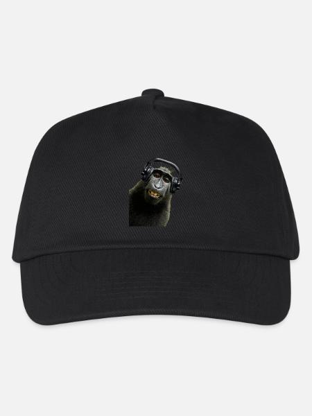 Hemd Monkey Music von Custom - Kinder Basecap - Schwarz