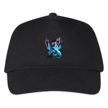 Drachen-Shirt, Dragon, handgezeichnet, ROUGHDESIGN - Kinder Basecap - Schwarz - Vorne