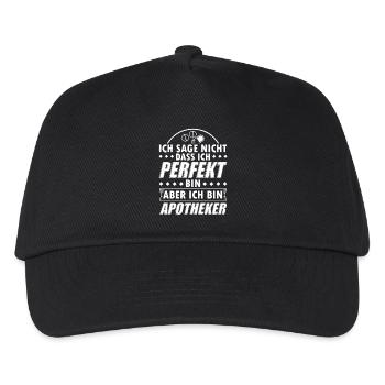 Lustiges Apotheker Apotheken Shirt Nicht Perfekt - Kinder Basecap - Schwarz - Vorne